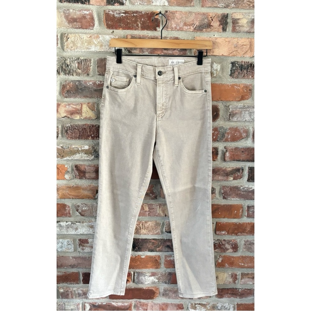 AG Adriano Goldschmied Tan Mari Crop Slim Straight Jeans, 27